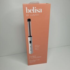 Belisa by Lunata cordless 1" curling wand White Handle New In Box